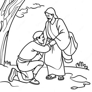 Good Samaritan Helping A Traveler Coloring Page 63553-51108