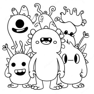 Whimsical Funny Adult Coloring Page Featuring Silly Monsters 63593-51139