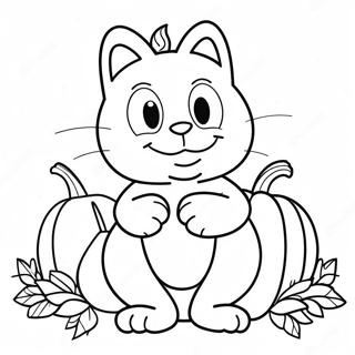 Garfield With A Pumpkin Coloring Page 63603-51145