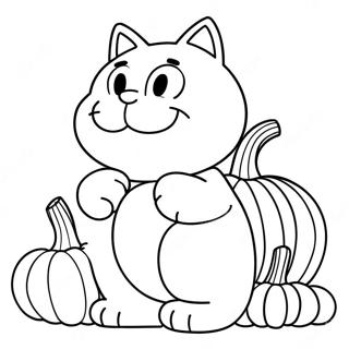 Garfield With A Pumpkin Coloring Page 63603-51146