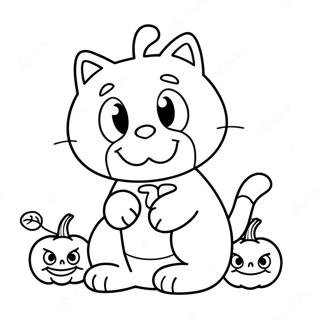 Garfield With A Pumpkin Coloring Page 63603-51147