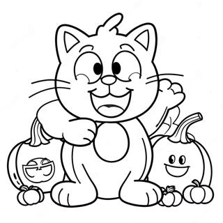 Garfield With A Pumpkin Coloring Page 63603-51148