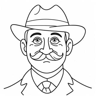 Strict Dad With A Funny Mustache Coloring Page 63612-51151