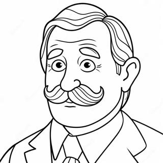 Strict Dad With A Funny Mustache Coloring Page 63612-51152