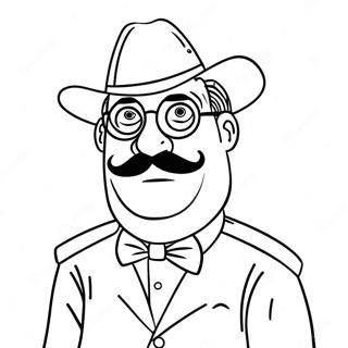 Weird Strict Dad In A Silly Outfit Coloring Page 63613-51155