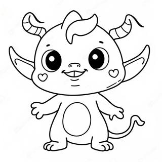 Cute Cartoon Demon Coloring Page 6362-5250