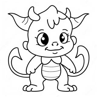 Cute Cartoon Demon Coloring Page 6362-5251