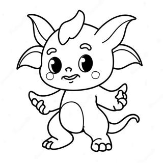 Cute Cartoon Demon Coloring Page 6362-5252