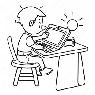 Colorful Leap Pad Imagination Desk Scene Coloring Page 63633-51171