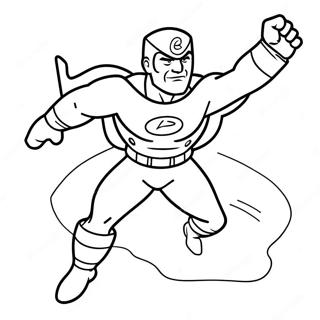 Captain Man Flying In Action Coloring Page 63683-51205