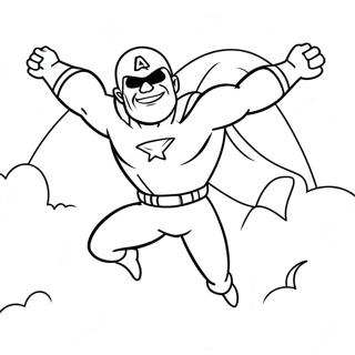 Captain Man Flying In Action Coloring Page 63683-51206