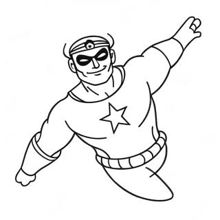 Captain Man Flying In Action Coloring Page 63683-51207