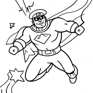 Captain Man Flying In Action Coloring Page 63683-51208