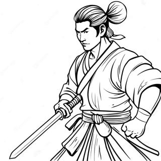 Samurai Katana In Action Coloring Page 63693-51217