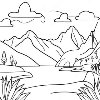 New Zealand Landscape Coloring Page 63732-51250