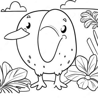 Kiwi Bird In New Zealand Coloring Page 63733-51246