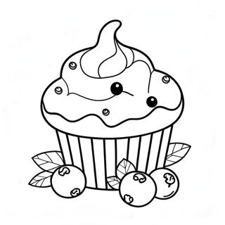 Delicious Blueberry Muffin Coloring Page 63773-51282