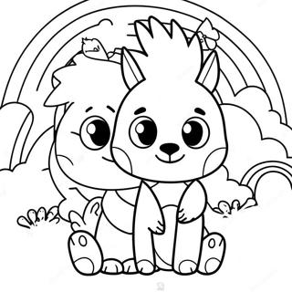 Rainbow Friends Teal Character Coloring Page 63782-51292