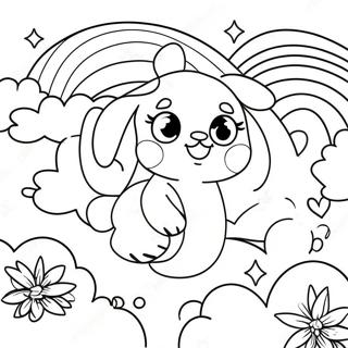 Cute Teal Rainbow Friends Coloring Page 63783-51286