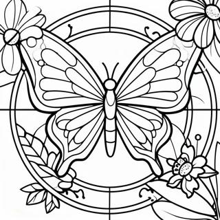 Butterfly Stained Glass Coloring Page 63802-51319