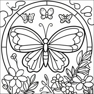 Butterfly Stained Glass Coloring Page 63802-51320