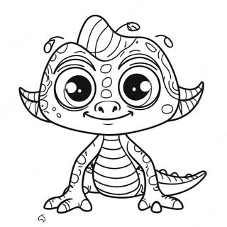 Cute Lizard Man With Big Eyes Coloring Page 63813-51310