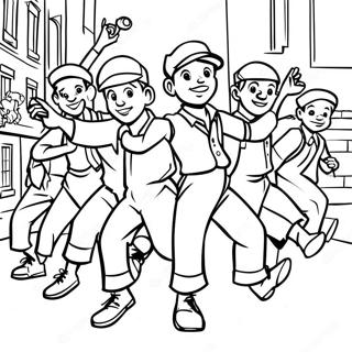 Exciting Newsies In Action Coloring Page 63823-51322