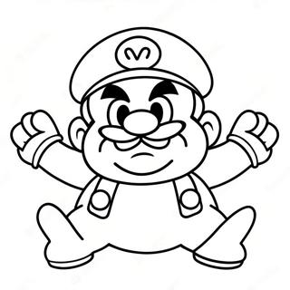 Wario In His Iconic Hat Coloring Page 6382-5262