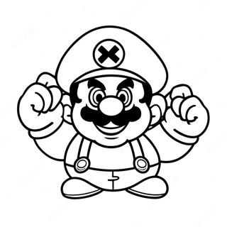 Wario In His Iconic Hat Coloring Page 6382-5264