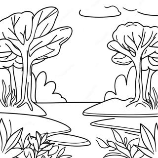 Horizontal Nature Scene Coloring Page 63902-51382