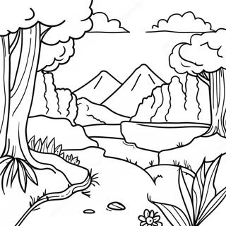 Horizontal Nature Scene Coloring Page 63902-51383