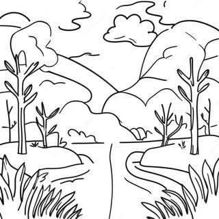 Horizontal Nature Scene Coloring Page 63902-51384