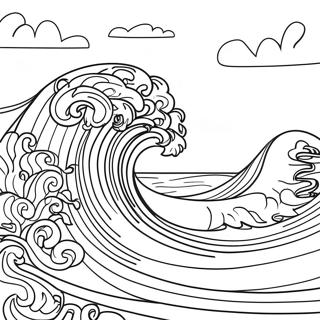 Horizontal Ocean Waves Coloring Page 63903-51385