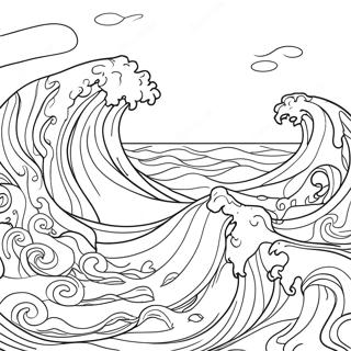 Horizontal Ocean Waves Coloring Page 63903-51386