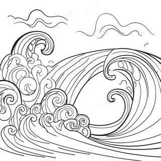 Horizontal Ocean Waves Coloring Page 63903-51387