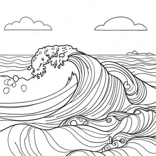 Horizontal Ocean Waves Coloring Page 63903-51388