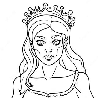 Zombie Princess Coloring Page 63912-51396