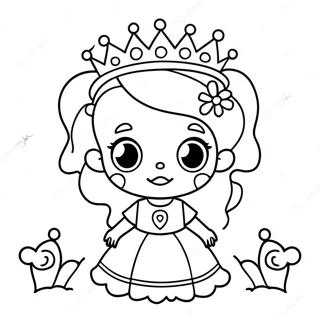 Cute Zombie Princess With A Crown Coloring Page 63913-51392