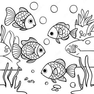 Pond Scene With Colorful Fish Coloring Page 6391-5271