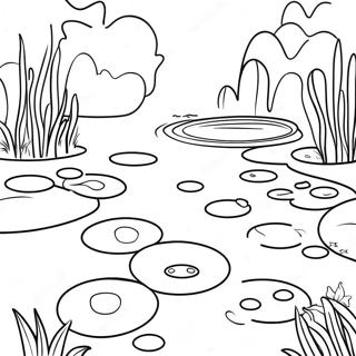 Tranquil Pond With Lily Pads Coloring Page 6392-5266