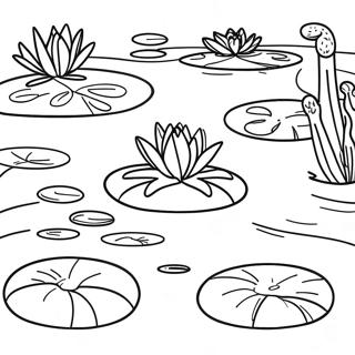 Tranquil Pond With Lily Pads Coloring Page 6392-5267