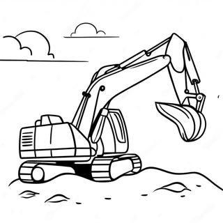 Excavator Digging A Deep Hole Coloring Page 63943-51419