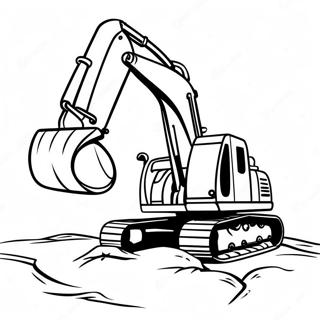 Excavator Digging A Deep Hole Coloring Page 63943-51420