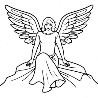 Fallen Angel Gothic Coloring Page 63972-51438