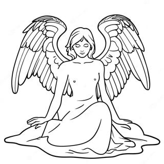 Fallen Angel Gothic Coloring Page 63972-51439