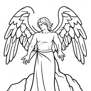 Dark Winged Fallen Angel Coloring Page 63973-51442