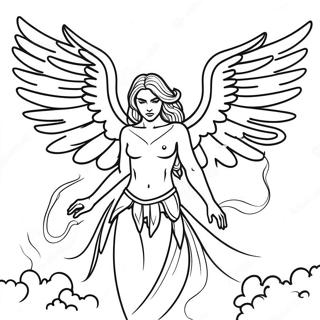 Dark Winged Fallen Angel Coloring Page 63973-51443