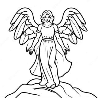 Dark Winged Fallen Angel Coloring Page 63973-51444