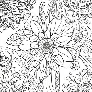 Detailed Flower Grayscale Coloring Page 63992-51454