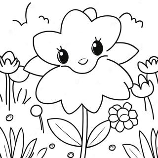 Beautiful Flower Garden Grayscale Coloring Page 63993-51457